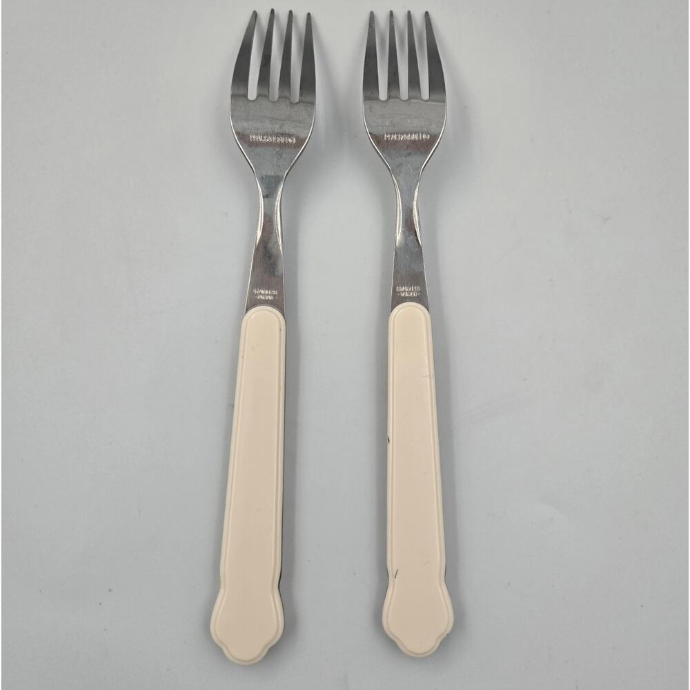 Two Pfaltzgraff 8" Snow Village Stainless Steel Dinner Forks Replacements - Picture 4 of 6